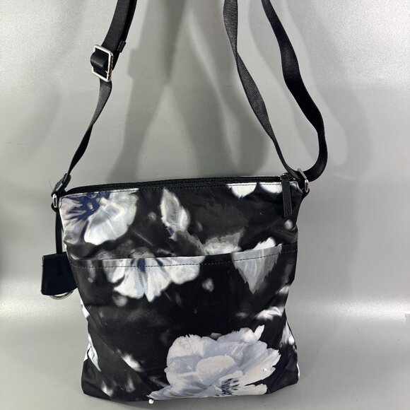 Tumi Black Blue Floral Nylon Croosbody Bag - Picture 4 of 13